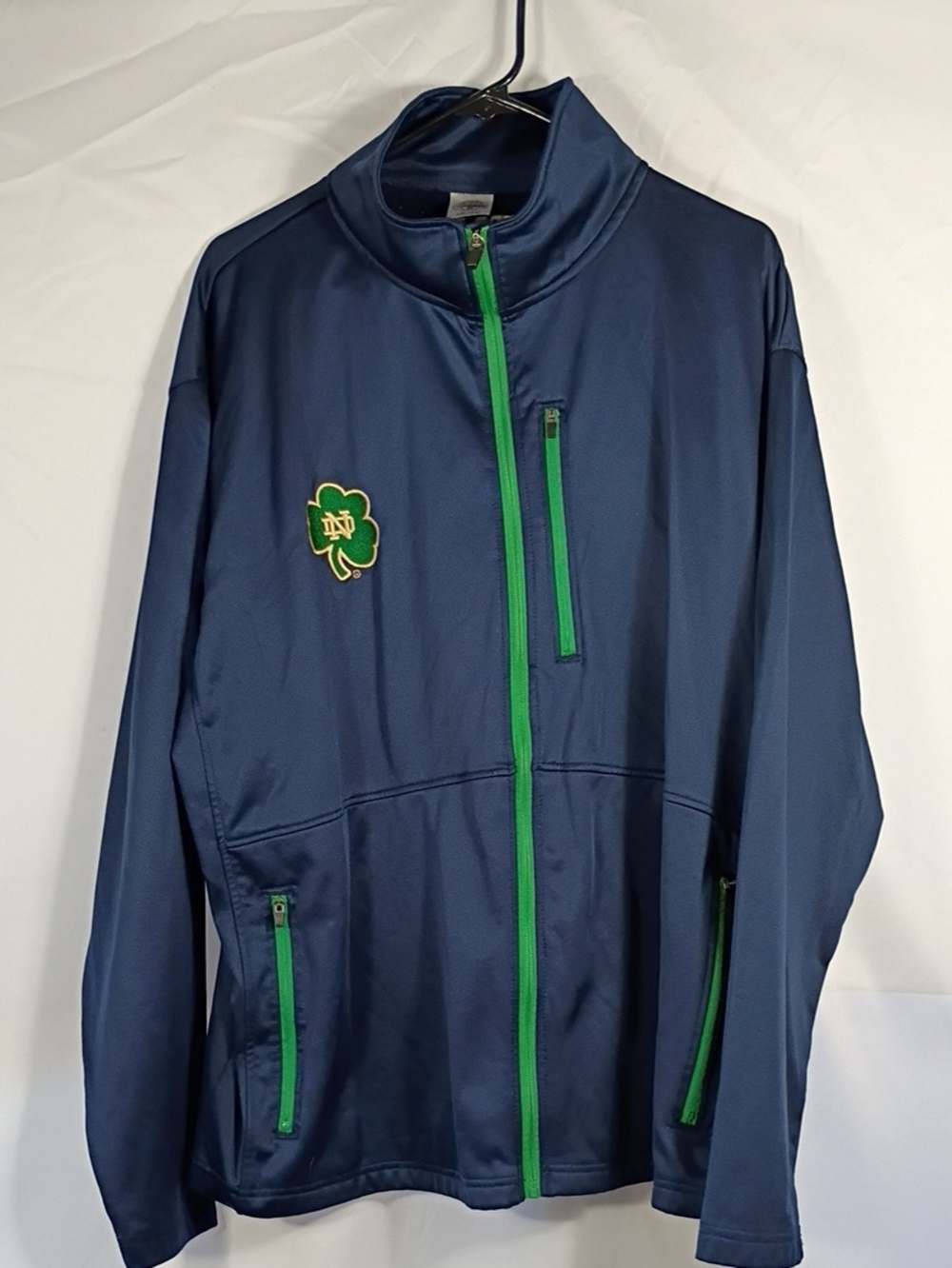 EUC Rivalry Threads Full Zip Notre Dame Embroidered Jacket Mens Size XL Football